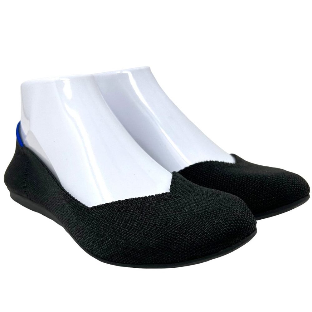 Rothy's The Flat Round Toe Solid Black Slip On Ba… - image 1